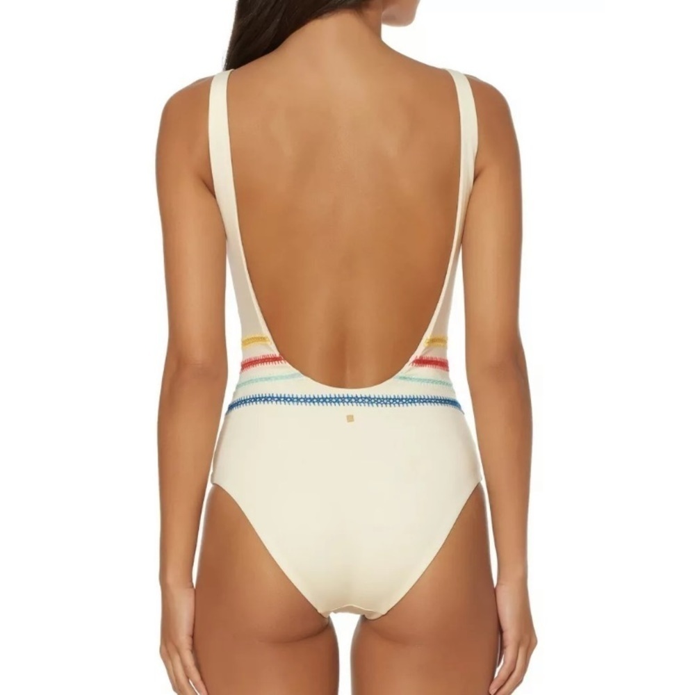 DOLCE Vita Embroidered Cream One Piece Swimsuit - Picture 2 of 5